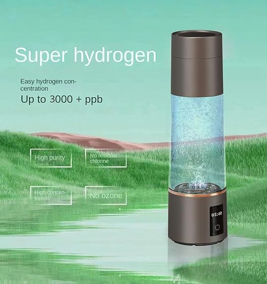 2024 Newest Hydrogen Rich Water Cup Generator Portable Rechargeable Healthy Water Bottle New SPE PEM Technology Water Ionizer with Beautiful LED Indicator Up to 3000 ppb (270ML)