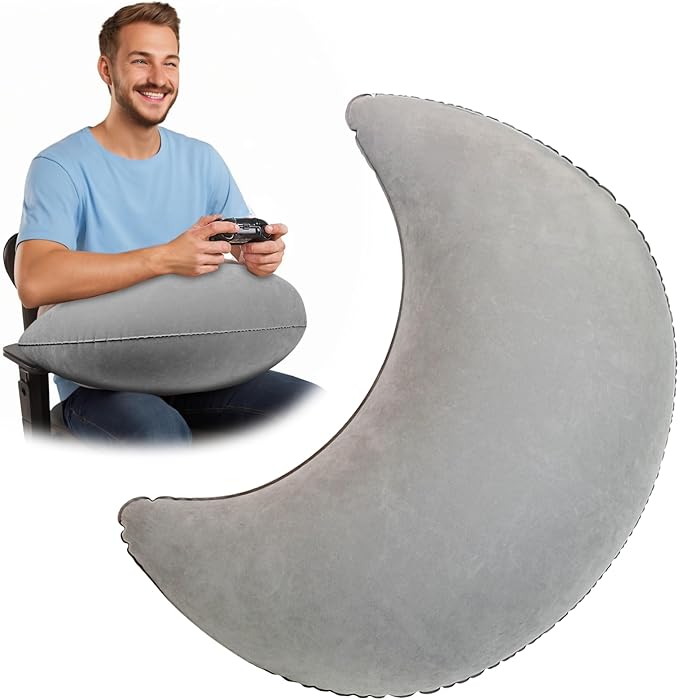 Inflatable Reading Pillow, Rest pillow for sofa &bed,Ergonomic Gaming Lap Pillow, Provides Wrist & Elbow Support, Reduces Shoulder & Neck Pressure