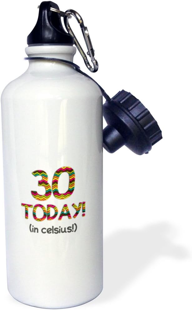 3dRose 30 Today. in Celsius-Funny 86th Birthday. 30C is 86 in Fahrenheit-Sports Water Bottle, 21oz , 21 oz, Multicolor