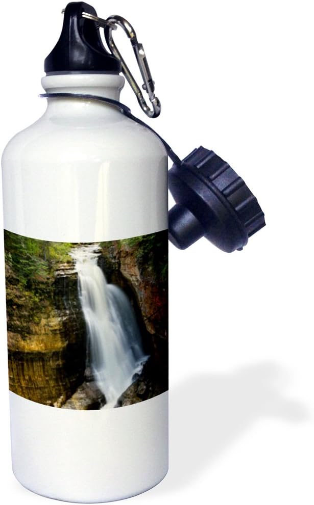 3dRose "Michigan, Upper Peninsula. Miners Waterfalls US23 BJA0124 Jaynes Gallery" Sports Water Bottle, 21 oz, White