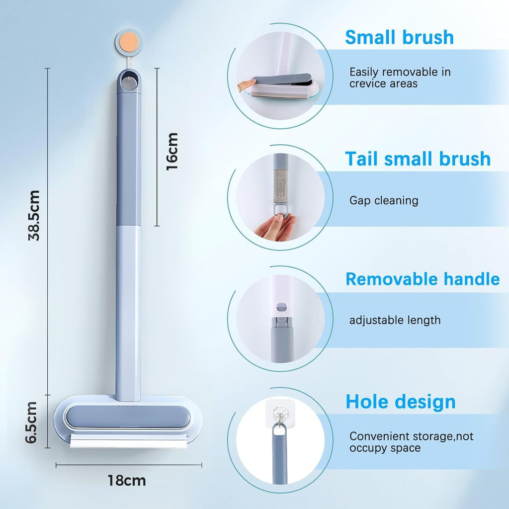 2 PCS Pet Hair Remover for Furniture,4 in 1 Reusable Lint Brush with 17-Inch Handle, Washable Tool for Dog and Cat Hair on Couches, Carpets, Clothes, Bedding, and Cars