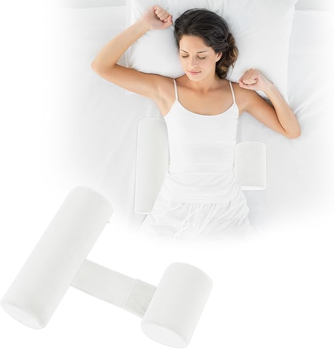 HOMBYS Memory Foam Sleep Position Training Pillow, Body Bolster Supportive Trainer Pillow for Back Sleeper Side Sleeper, Adjustable Body Pillow - White