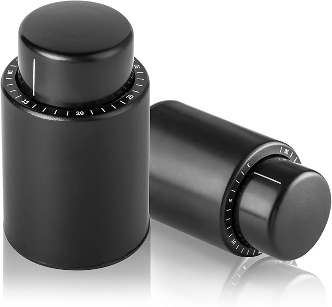 2-Pack Wine Stoppers for Wine Bottles Vacuum Wine Stopper Wine Bottle Stoppers with Time Scale Record Reusable Wine Preserver for Freshness Perfect Wine Gifts