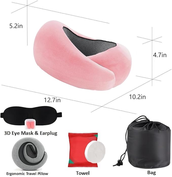 New Travel Pillow, Neck Pillow Airplane, Travel Pillows for Airplanes, Memory Foam Travel Pillow, Stowable U-Shaped Pillow…