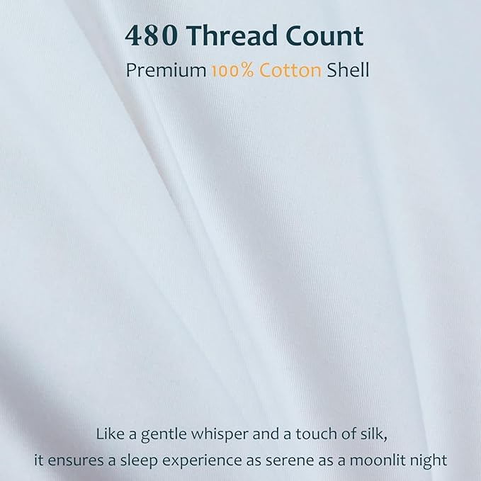 Hungarian Goose Down Pillow Queen Size, Ultimate Comfort 750+ Fill Power, 480 Thread Count 100% Cotton Shell, Luxury Bed Pillows for Sleeping - Queen (20" x 28")