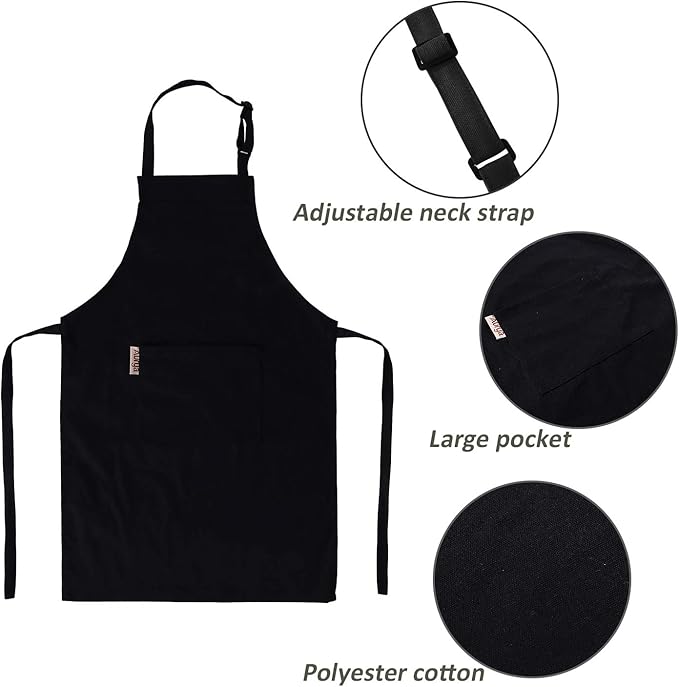 Kids Apron and Chef Hat Set-Adjustable Child Apron for Boys and Girls for Cooking Baking
