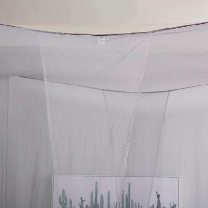 Mengersi 4 Corner Post Elegant Mosquito Net Canopy Bed Curtains Twin to Twin XL Size Bed,Netting Curtains for Camping, Patio,Indoor Outdoor Net (80x40x80, Gray)