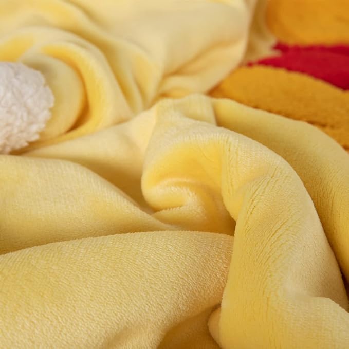 COSUSKET Kids Bear Throw Blanket, 3D Animal Embroidery Sherpa Blanket Girls Boys Gifts