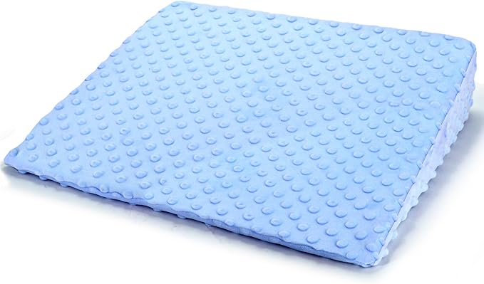 Kids Wedge Pillow with Pillowcase, Memory Foam for Back,Legs & Knees, Relaxation and Comfort, Soft and Breathable, Dot Texture Pillow for Reading Watching TV Gaming Sleeping, Fit for Sofa Floor Room