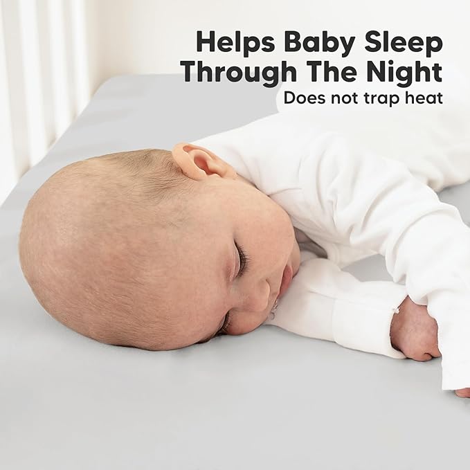 2-Pack Organic Crib Sheets for Boys, Girls - Jersey Fitted Crib Sheet, Baby Crib Sheets Neutral, Crib Mattress Sheet, Cotton Crib Sheets, Breathable Crib Sheet, Baby Mattress Sheets(French Gray)