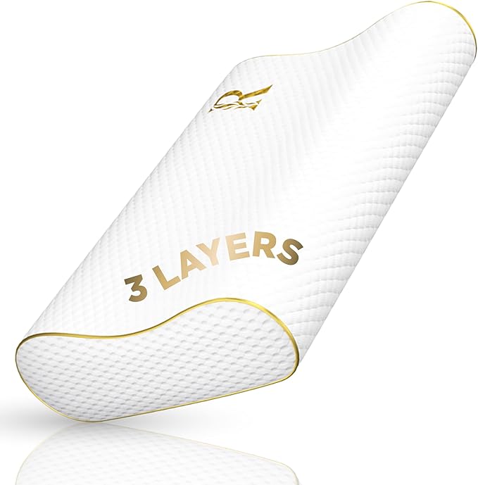 Royal Therapy 1-pack Memory Foam Pillow, Cervical, Queen Contour Pillow, Orthopedic Pillow for Neck Support, Neck Pain, Side Sleepers, CertiPUR-US