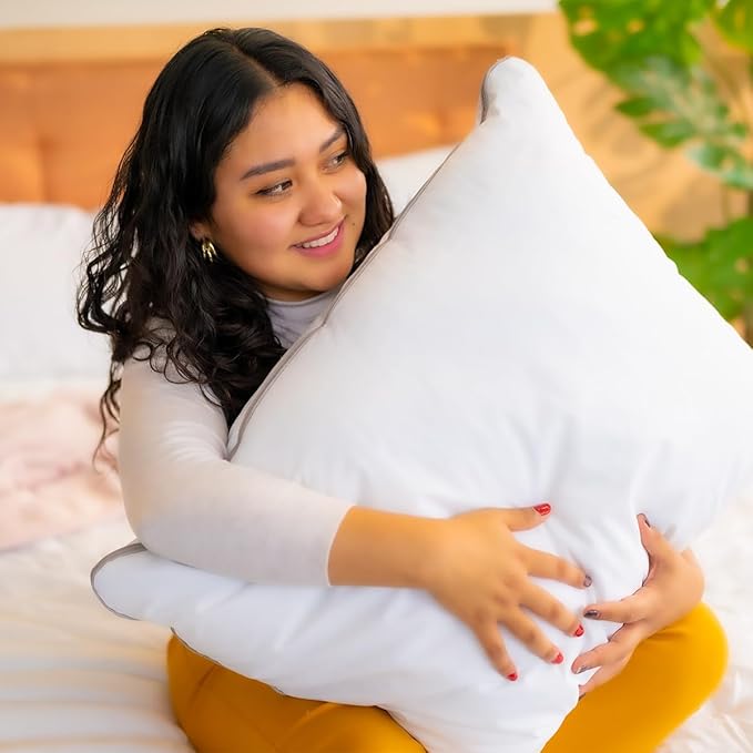 Set of 2 Bed Pillows for Sleeping King Size | Comfortable and Supportive | Premium Soft Down Alternative Microfiber Filled | Back and Side Sleeper Pillow