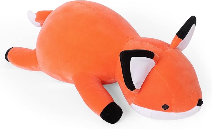 24" 4.2lbs Fox Weighted Stuffed Animals,Cute Cuddle Plushie toy Weighted Fox Plush Throw Pillow for Children Kids Adults(Fox)