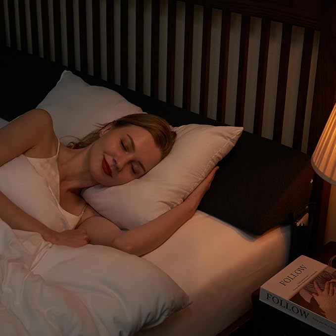 Twin Size Bed Wedge Pillow - for Headboard Gap/Headboard Pillow/Mattress Wedge /Bed Gap Filler (39"x10"x6") - Bloster Triangle Pillow for Sleeping To Fill Gap (0-8") Between Headboard and Mattress