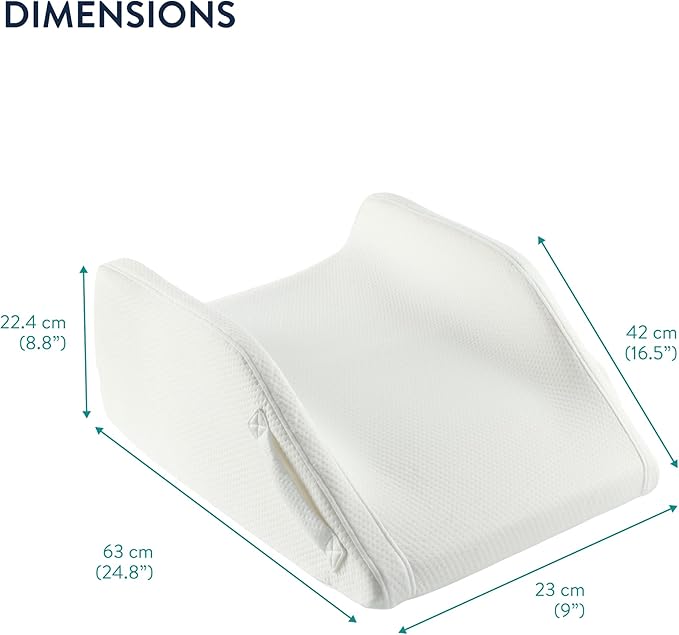 Double Leg Elevation Pillow - Memory Foam Leg Elevating Wedge Pillow - Foam Leg Support Pillow & Knee Wedge to Elevate Feet & Knee for Back Sleeping - Both Legs