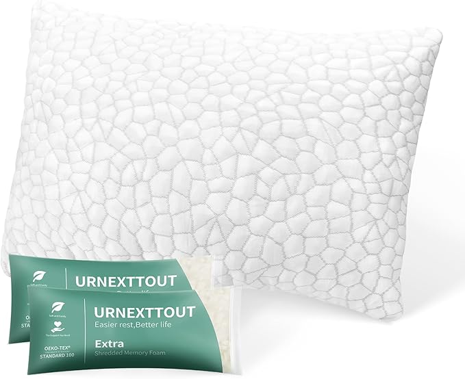 High Cooling Pillow for Hot Sleepers Bed Pillow for Side Sleepers Memory Foam Neck Pillow Standard Pillow with 2 Extra Fill