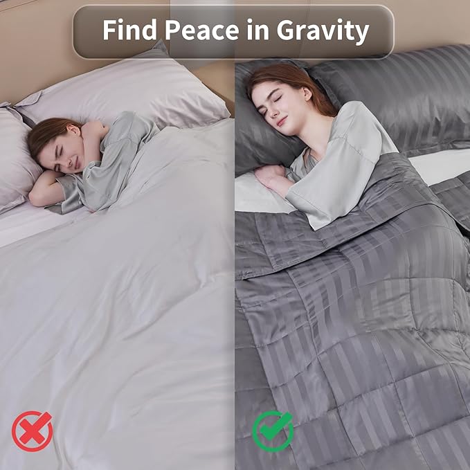 Weighted Blanket Kids, 7lbs Heavy Weighted Blanket 40"x60" Breathable Cooling Summer Blankets with Glass Beads for All-Season (Dark Grey)