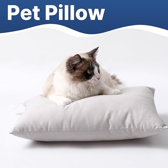 MEILA 2 Pack Cotton Tiny Pillows, 11"x7" Mini Pillows for Kids, Pets, Sleeping and Traveling, Small Washable Decorative Pillows for Neck, Wrist, and Knee, Beige & Grapefruit