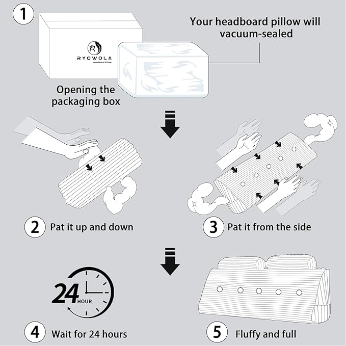 Headboard Wedge Pillow with 2 Pack Neck Roll Pillow Large Headboard Pillow King Wedge Pillow Headboard Soft and Supportive Bed Rest Reading Pillows for Sitting in Bed with Removable Cover