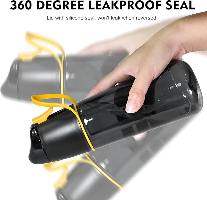 24 oz Sports Water Bottle with Spray Mist, Portable Water Mister Spray Bottle for Drinking, 2-in-1 Mist and Sip Bpa-Free Plastic Misting Water Bottle for Fitness and Outdoor, Blue 1 Pack