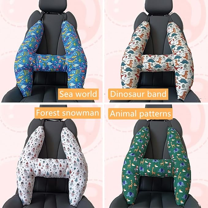 Car Travel Pillow for Kids Adults Soft Neck Pillow Head and Body Support Pillow Breathable Seat Pillow Car Aircraft Travel Pillow Neck Support Pillow Cushion for Long Journey Travel Accessories