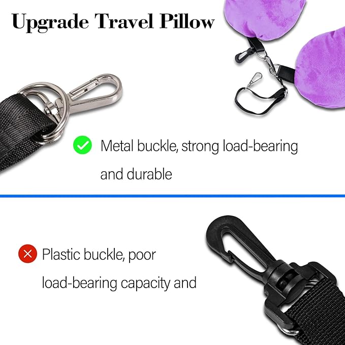 Travel Pillow You Stuff with Clothes, Stuffable Travel Pillow Transforms Into Extra Luggage Without Excess Fees, Stuffable Neck Pillow No Filler Fits 3+ Days of Travel Essentials Purple