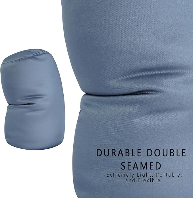 Microbead Body Pillow, Tube Microbead Bolster Bean Smooth Cool Pillow Neck Cervical Roll Pillow for Sleeping 7 x 12Inch Throw Travel Pillow (Cold Grey)