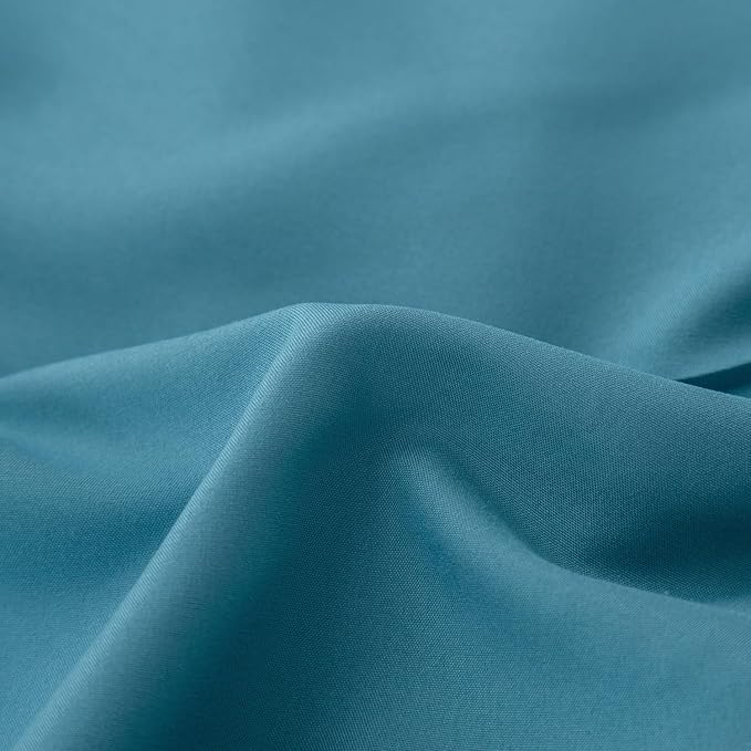 Bed Skirt Queen Size Ruffled Bed Skirt with Split Corners, 14 Inch Drop Dust Ruffle Bed Skirt with Platform, Teal Blue, 14''Queen
