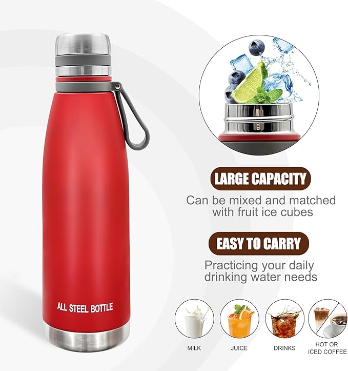 37oz Thermos for Hot and Cold Drinks, Coffee Thermos Water Bottle, Wide Mouth Thermal Cups- Leakproof Stainless Steel Insulated Thermos - Commute, Travel, and Picnic Friendly