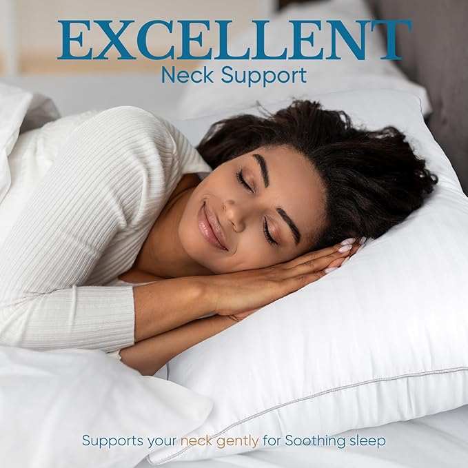 BP3 Bed Pillow, White Queen (Pack of 2), 2 Count