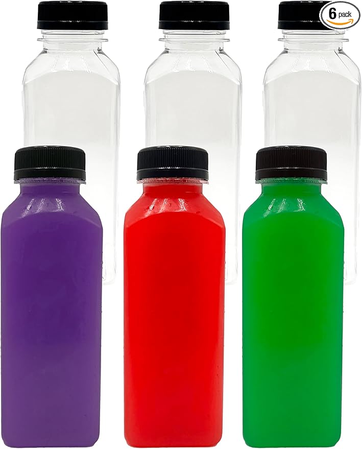 12 oz Plastic Bottles With Lids, Clear