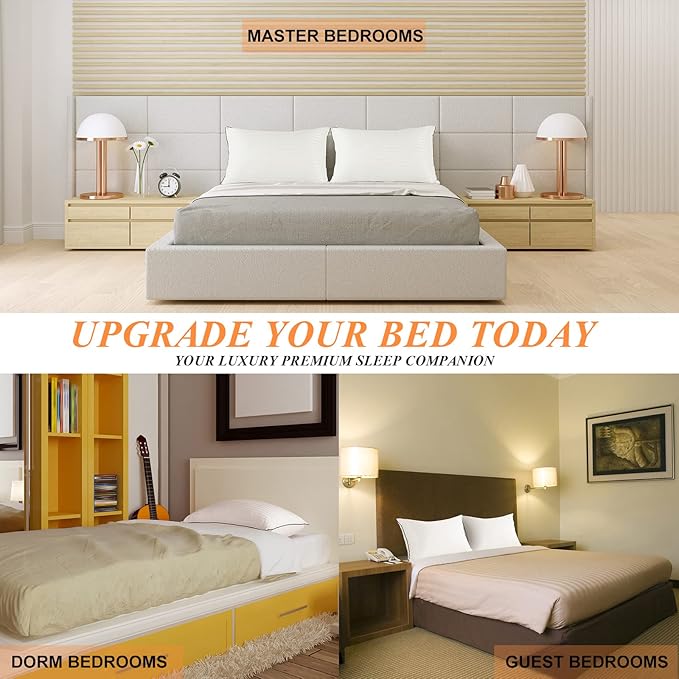 Hotel Pillows for Sleeping Standard Size Set of 2, Soft Down Alternative Pillow for Side, Back or Stomach Sleeper