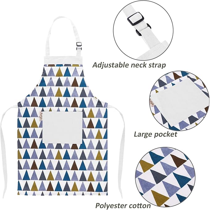 Kids Apron and Chef Hat Set-Adjustable Child Apron for Boys and Girls for Cooking Baking