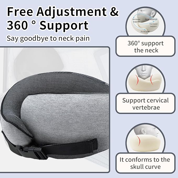 Travel Pillow, Neck Pillow, Neck Pillow for Traveling, Light Grey