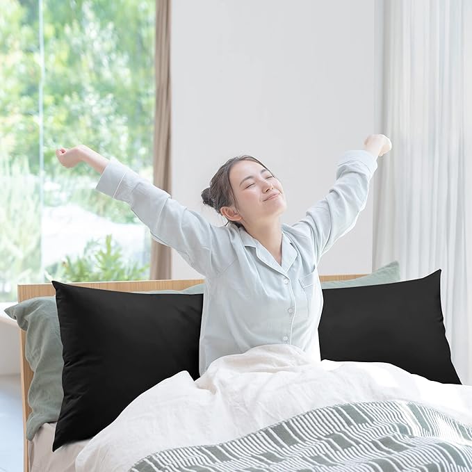 Utopia Bedding Full Body Pillow for Adults (Black, 20 x 54 Inch), Long Pillow for Sleeping, Large Pillow Insert for Side Sleepers