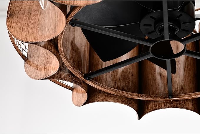 Moritz 21 Inch Imitation Wood Grain Farm House Style Fandelier