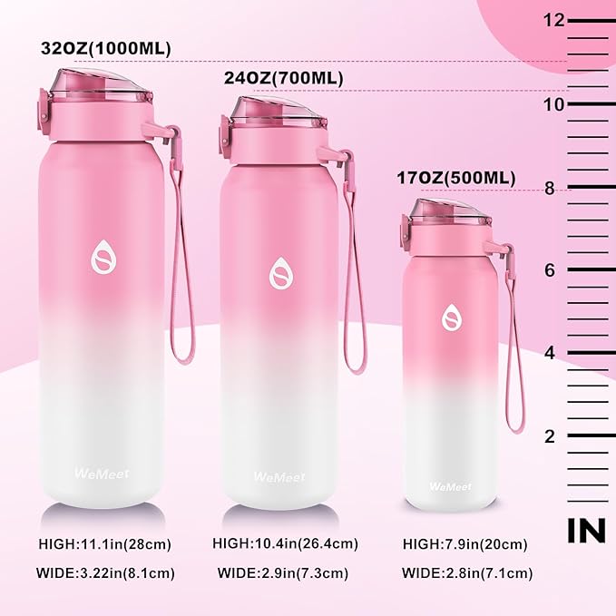 32oz Water Bottle with Removable Straw and Spout Lid Two Ways to Drink, 18/10 Stainless Steel Insulated Water Bottle, BPA-Free, Leak Proof, Double wall, for Sports, Gym