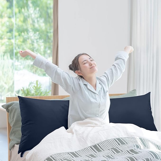 Utopia Bedding Full Body Pillow for Adults (Navy, 20 x 54 Inch, Pack of 06) Long Pillow for Sleeping, Large Pillow Insert for Side Sleepers