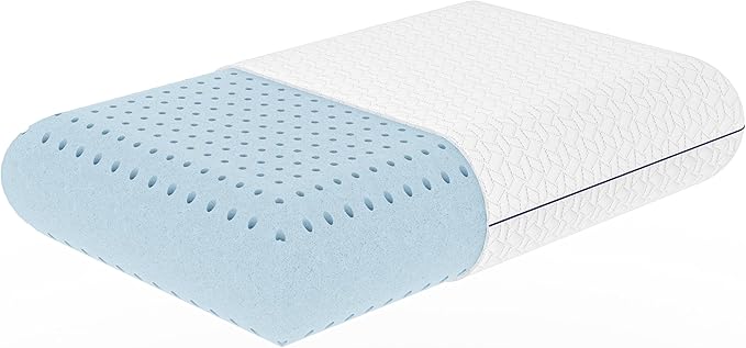 Vaverto Queen Size Gel Memory Foam Pillow - Ventilated, Orthopedic, Bed Pillow, Cooling, with Viscose Made from Bamboo Cover - Essential for College Dorms