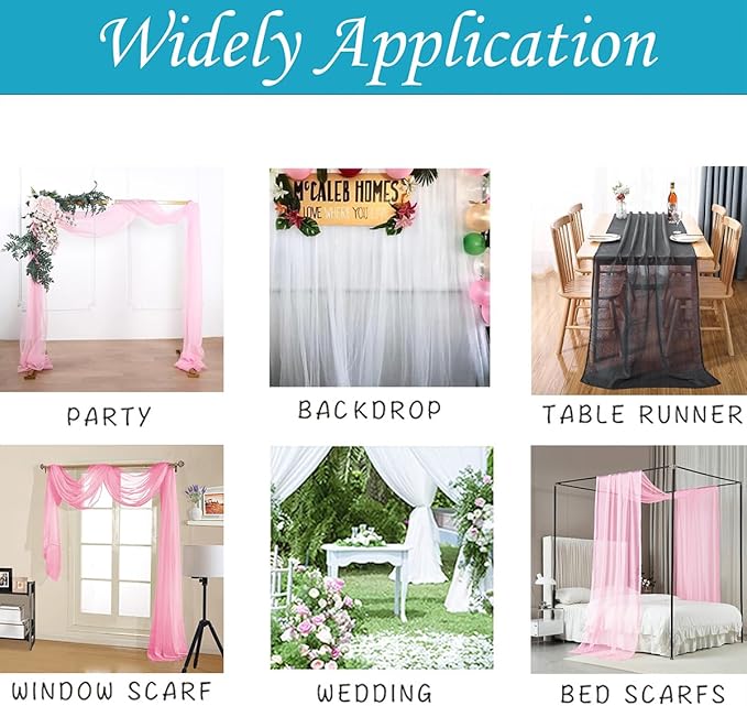 Akiky Bed Canopy for Girls Pink Sheer Canopy Bed Curtains Sheer Scarf Valance 1 Canopy Panel King Size Bed Scarf Drapes décor