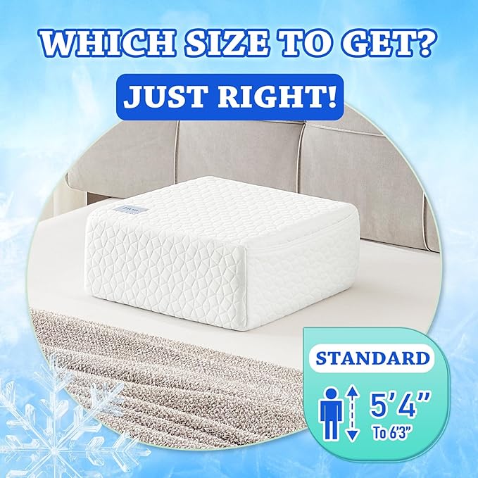HARBOREST Cooling Cube Pillow - Side Sleeper Pillow for Neck and Shoulder Pain, Memory Foam Pillow Cube Pro with Adjustable Firmness,12"x12"x5"