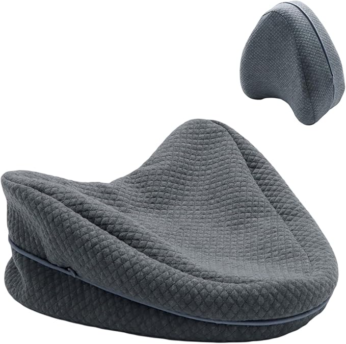 Upgrade Invisible Zippered Pillow Cover Compatible with Contour Legacy Knee Pillow,Anti-Pilling and Washable Legacy Leg and Knee Foam Support Pillow Cover Only (Grey)