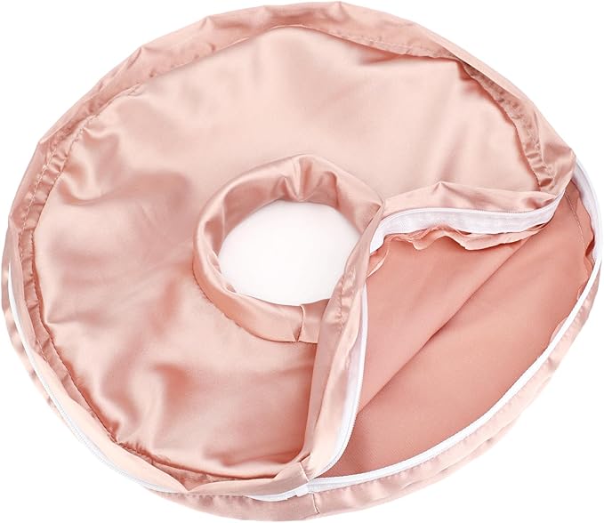 Washable Ear Piercing Pillowcase Luxury Satin Ear Hole Silky Pillowcase for Pierced Ear Side Sleepers Ear Inflammation Pressure Sore Pain Relief Support Neck Head Coral