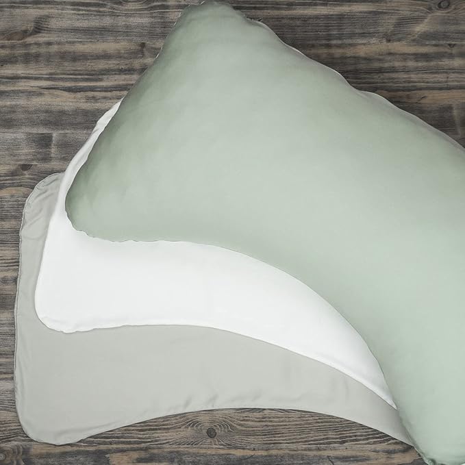 Honeydew Queen Side Pillow Case - Fits The Scrumptious and Essence Curved Pillows for Side Sleeping - Comfortable and Soft Cooling Viscose Made from Bamboo Fabric - Queen Size (Powdered Sugar White)