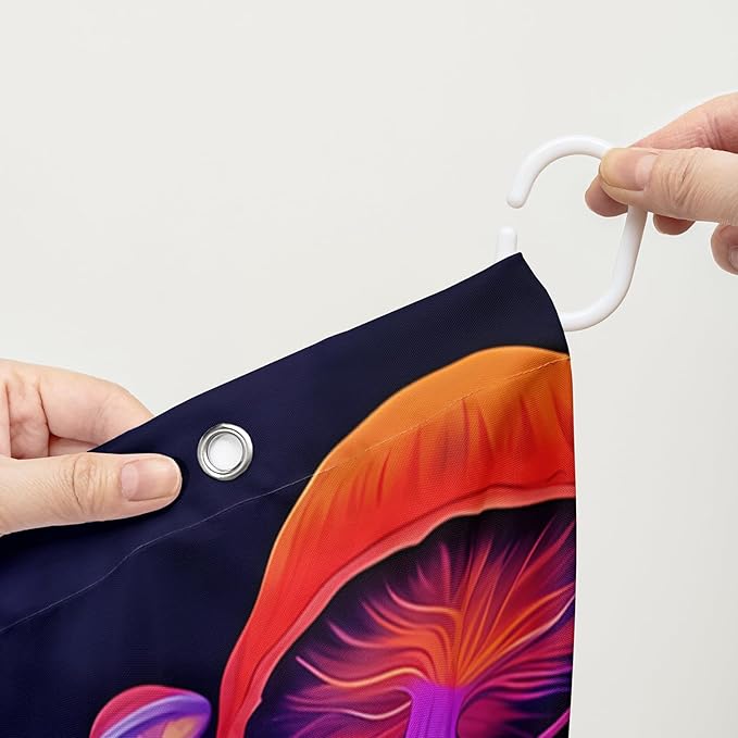 AILONEN Magic Mushroom Shower Curtain,Cartoon Astronaut Shower Curtain Set for Bathroom,Boho Style Jellyfish Waterproof Fabric Bath Curtain for Kids Girls Boys, 72" W*96" H