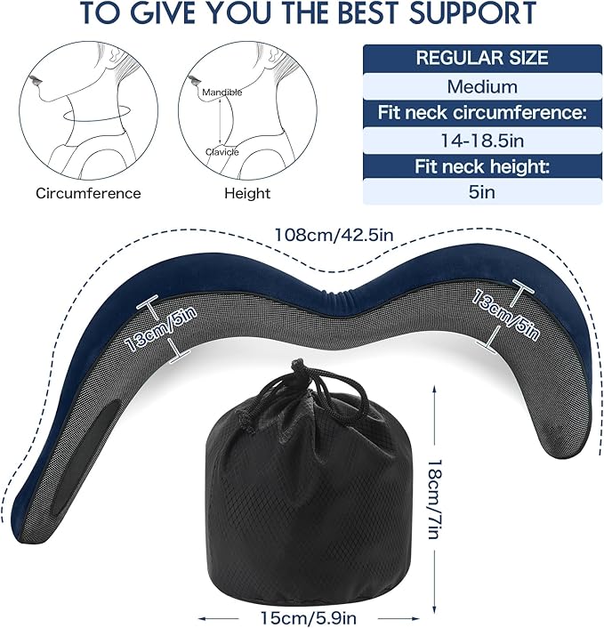 2024 New Memory Foam Travel Neck Pillow for Airplanes，Ultimate Comfort and Support, Ideal for Airplane and Car Travel ，Compact, Convenient, and Versatile Airplane Sleeping Pillow.