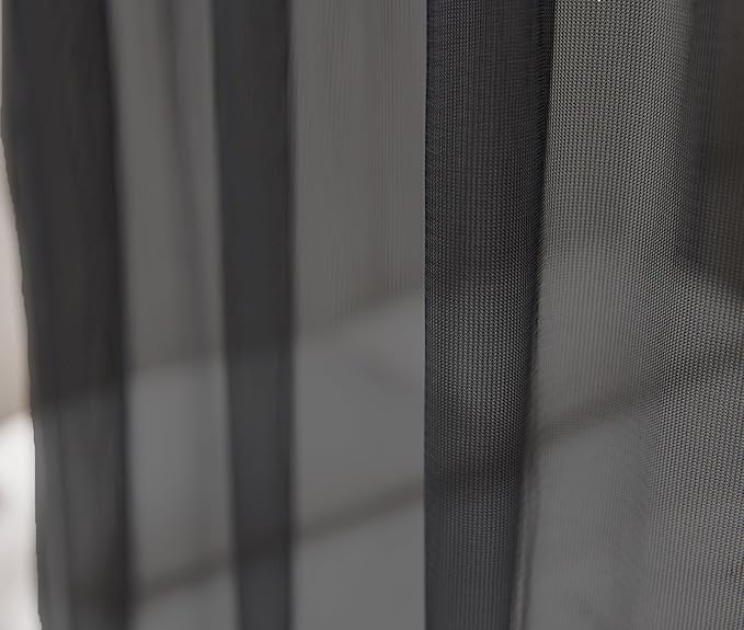 Akiky Bed Canopy Curtains for Girls Elegant Canopies Curtain Scarf with Light Great as Room Decor,Wedding decortion,Window Valance Curtain (Twin,Black)