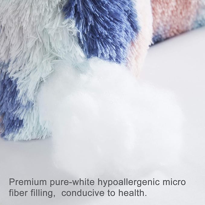 Fluffy Fur Reading Pillow for Adults & Kids Unisize, Stylish Back Pillow for Bed Sitting Up, Bed Chair Pillow with Arms, Adorable Gift for Teens, Bed Rest Sit Up Back Support Pillow