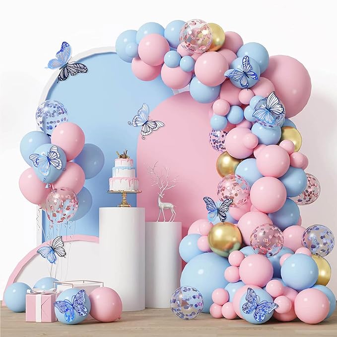 3D Butterfly Wall Decor 3 Sizes 4 Styles, Kurilai 48Pcs Butterfly Decorations Party Birthday Cake Decoration, Removable Wall Stickers for Kids Nursery Wedding Bedroom Room Decor (Blue)