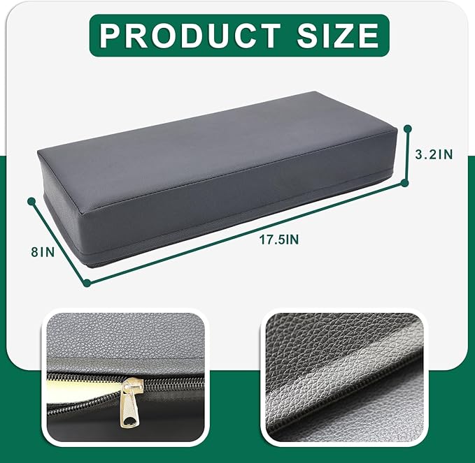 2PCS Neck Pillows for Side Sleepers, Foam Pillows for Sleeping, Head Pillow, Waterproof Faux Leather, Easy to Clean 18x8x3IN / 45x20x8CM (Black)